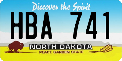 ND license plate HBA741
