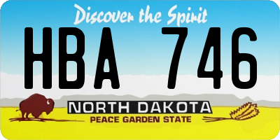 ND license plate HBA746