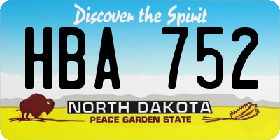 ND license plate HBA752