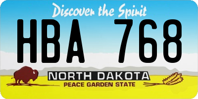 ND license plate HBA768