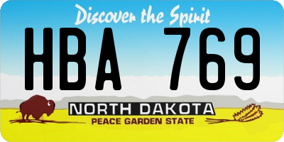 ND license plate HBA769