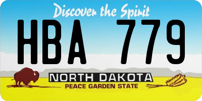 ND license plate HBA779