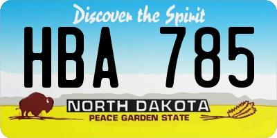 ND license plate HBA785