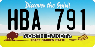 ND license plate HBA791
