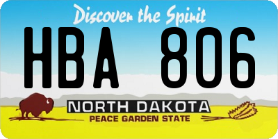 ND license plate HBA806