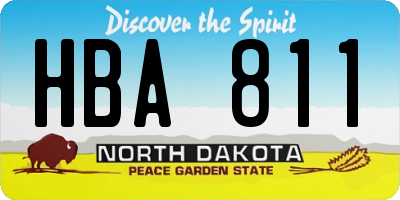 ND license plate HBA811