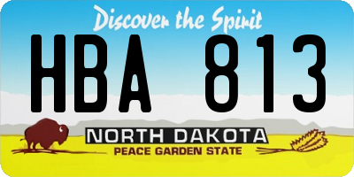 ND license plate HBA813
