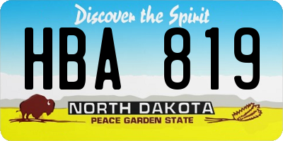 ND license plate HBA819