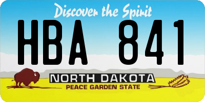 ND license plate HBA841
