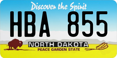ND license plate HBA855