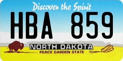 ND license plate HBA859