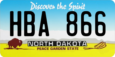 ND license plate HBA866