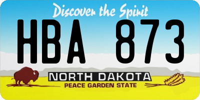 ND license plate HBA873