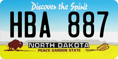 ND license plate HBA887