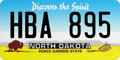 ND license plate HBA895