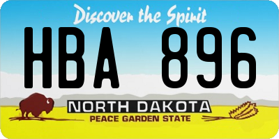 ND license plate HBA896