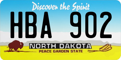 ND license plate HBA902