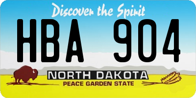 ND license plate HBA904