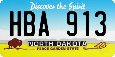 ND license plate HBA913