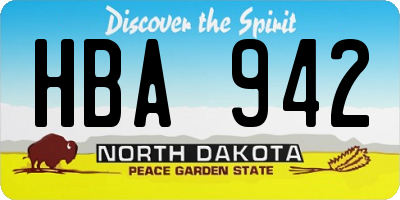 ND license plate HBA942