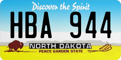 ND license plate HBA944