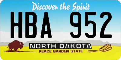 ND license plate HBA952
