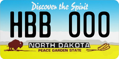 ND license plate HBB000