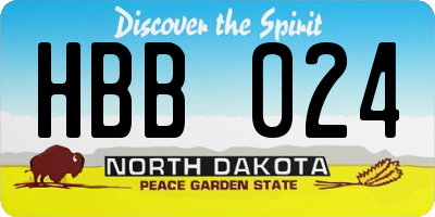 ND license plate HBB024