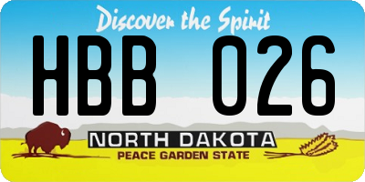 ND license plate HBB026