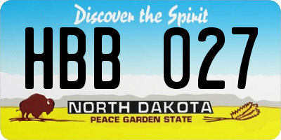 ND license plate HBB027