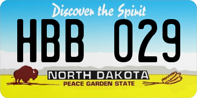 ND license plate HBB029