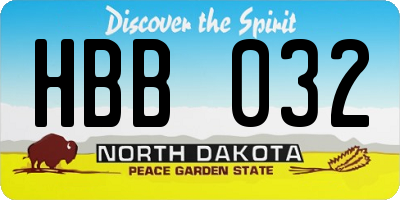 ND license plate HBB032