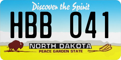 ND license plate HBB041