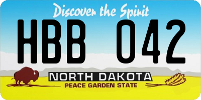 ND license plate HBB042