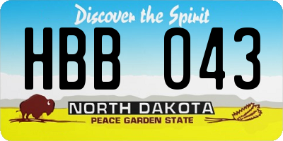 ND license plate HBB043