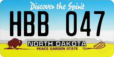 ND license plate HBB047