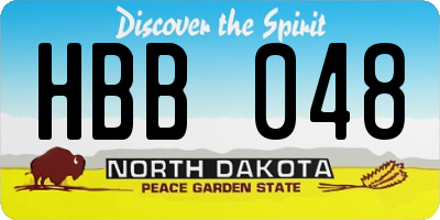 ND license plate HBB048