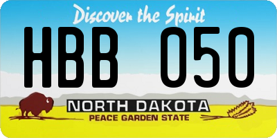 ND license plate HBB050