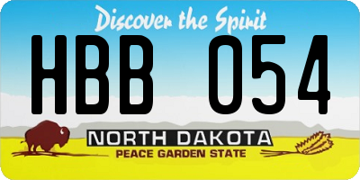 ND license plate HBB054