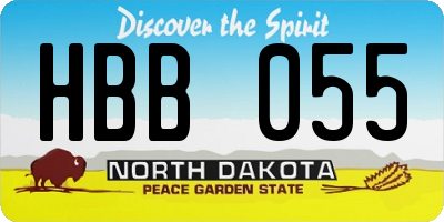 ND license plate HBB055