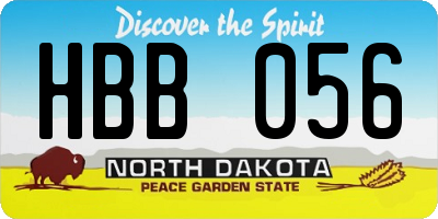 ND license plate HBB056