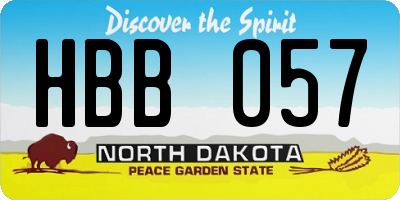 ND license plate HBB057