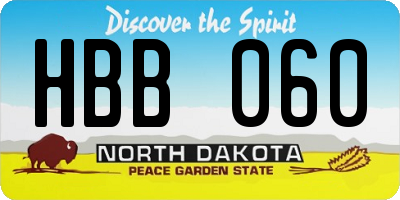 ND license plate HBB060