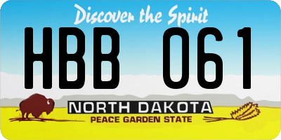 ND license plate HBB061