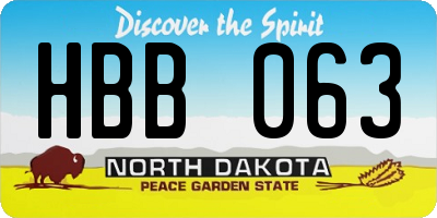 ND license plate HBB063