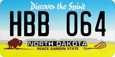 ND license plate HBB064