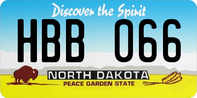 ND license plate HBB066