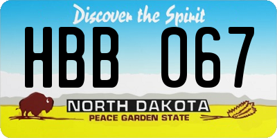 ND license plate HBB067