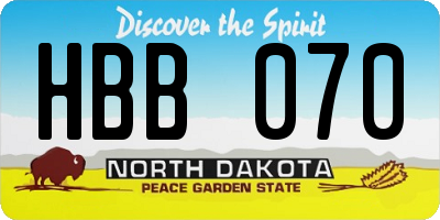 ND license plate HBB070