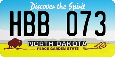 ND license plate HBB073